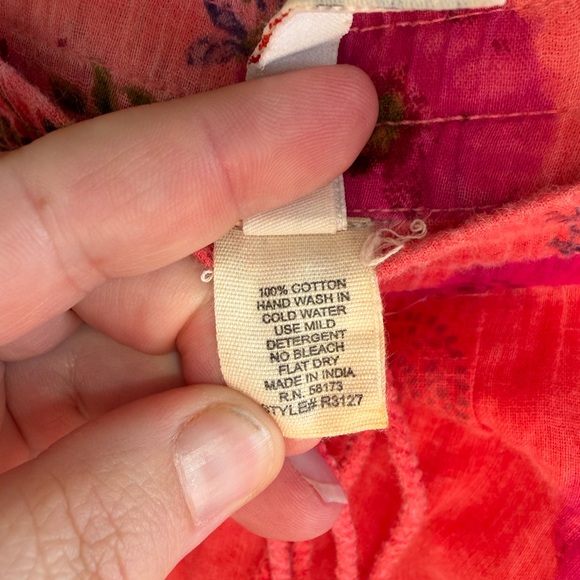 Anthropologie Raga Floral Cotton Tiered Maxi Skirt Drawstring Waist Women’s L - Picture 5 of 7